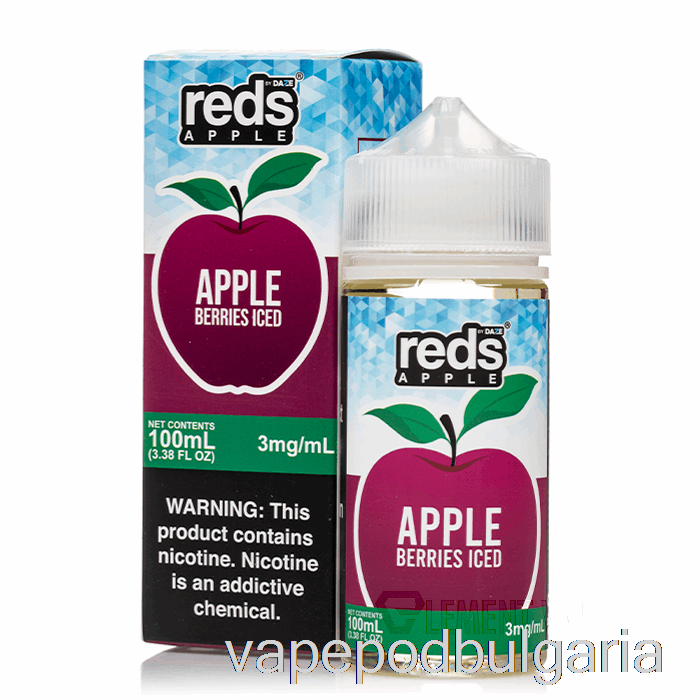 Vape 10000 Дръпки Iced Berries - Reds Apple E-juice - 7 Daze - 100ml 3mg